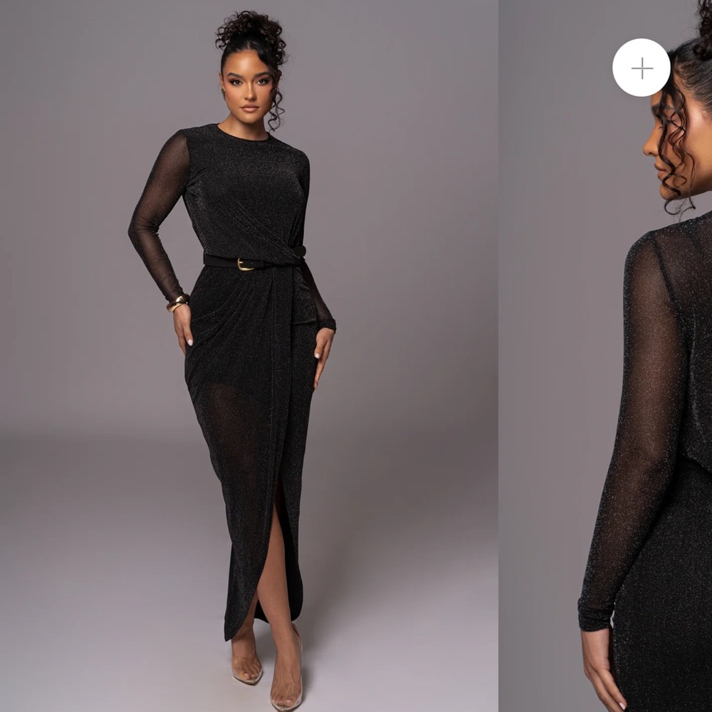 ARACELI gathered Maxi dress black size Medium